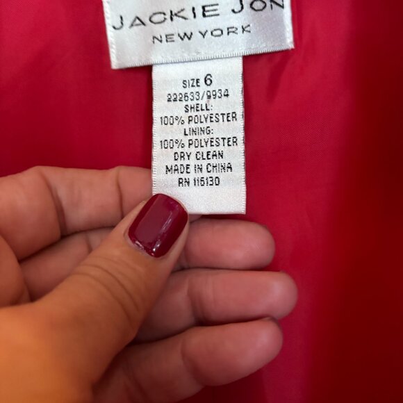 NWOT Vintage Jackie Jon New York Red Faux Raw Silk Blazer Set. Size 6 - Picture 8 of 8
